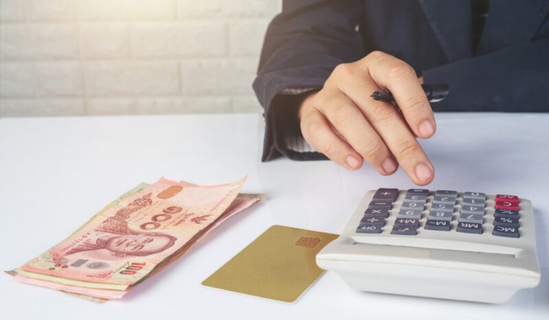 finance and accounting concept. business woman working on desk